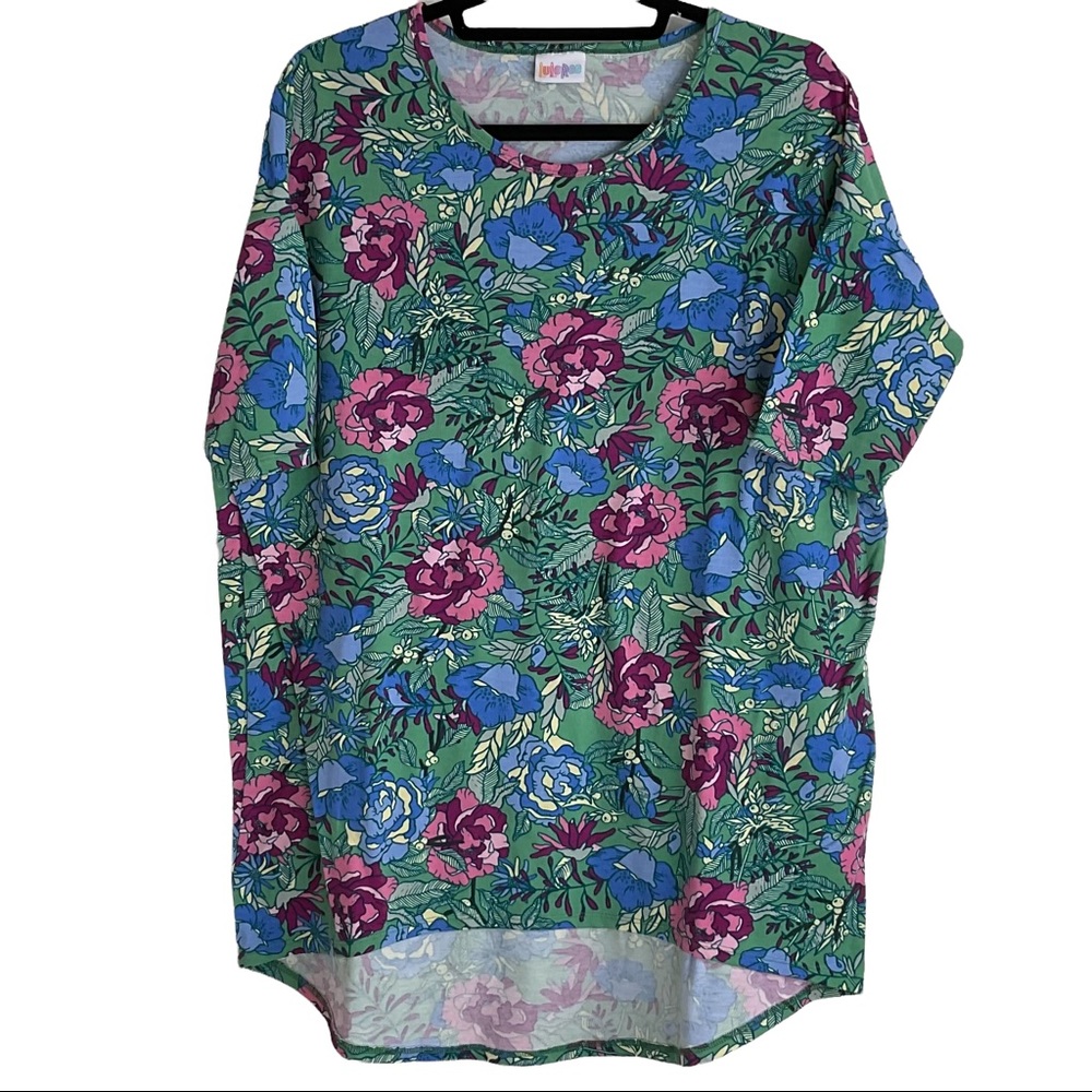LuLaRoe Floral Print Oversized Knit Tunic Size Small